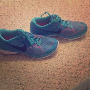 Nike blue and pink sneakers